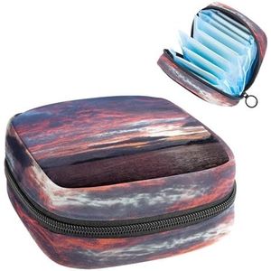 Opbergtas voor maandverband, menstruatiecup zakje tampon tas, menstruatiepads, houder organizer voor vrouwen en meisjes, fantastische hemelprint