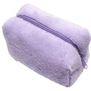 DieffematicHZB make-up tas Color Fur Makeup Bag For Women Soft Travel Cosmetic Bag Organizer Case Young Lady Make Up Case (Color : Purple)