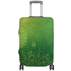 FANTAZIO Green Mandala koffer beschermhoes Spandex Travel Bagage Hoes Groen