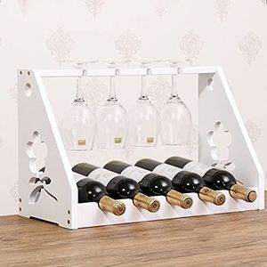 Wijnrek Wijnrek, 5 flessen gratis staande aanrecht houten wijnrek tafelblad wijn opslag houders staan, kleine wijnrek tafelblad Wijnrekken wijnrek (Size : B)