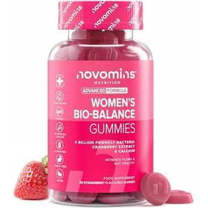 Probiotische Gummies - Vrouwen Bio-Balance Gummies voor Intieme Flora & Darmgezondheid - Geavanceerde Multi-Strain Formulering - Veganistisch - Calcium & Cranberry-Extract - Novomins