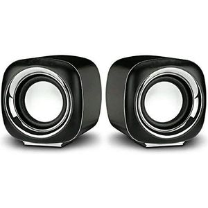 Bolwins F88CS USB-luidspreker, 6 W, draagbare mini-pc-luidspreker met 3,5 mm jack voor computer en laptops, heldere stereogeluidskwaliteit, USB-voeding