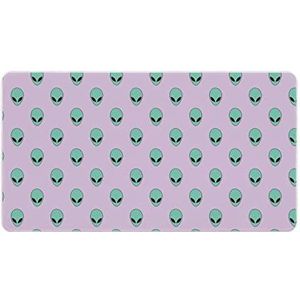 Groene Alien Hoofd Mode Bureau Muismat Antislip Gaming Muismat Accessoires Decor 40X75cm