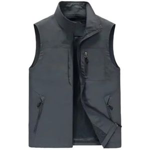 Pegsmio Outdoor Vest Voor Mannen Ademend Grote Pocket Fotografie Vissen Vest, Gray9, 3XL