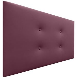 DHOME Aqualine Pro Hoofdbord van kunstleer of stof, met 2 rijen knopen, gevoerd hoofdeinde, luxe bed (90 cm, bedden 70/80/90), kunstleer, wijnrood