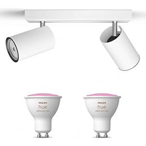 Philips Kosipo Opbouwspot Wit - 2 Lichtpunten - Spotjes Opbouw Incl. Philips Hue White & Color Ambiance GU10 - Bluetooth