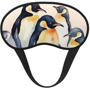 Dierenpinguïns Aquarel Patroon Slaap Oogmasker voor Vrouwen Mannen Zacht en Comfortabel Slaap Masker Verduisterend Slaapmasker voor Reizen Yoga Nap Shift Werk