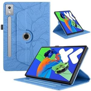 360 Roterende Stand Tablet Case Geschikt for Lenovo Xiaoxin Pad Pro 12.7inch 2025 TB-373FU TB-375FC PU Lederen Case(Blue)