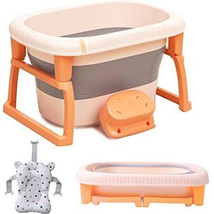 K IKIDO Grote opvouwbare babybadkuip voor baby's van 0-72 maanden, ergonomische babykuip (324 oranje)