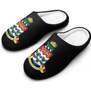 Kaaimaneilanden Wapen Katoenen Slippers Voor Vrouwen Warme Anti-Slip Rubberen Zool Huisschoenen Voor Indoor Hotel 7-8 (39-40)