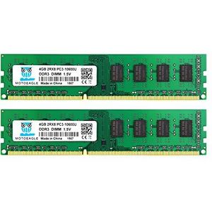 PC3 10600 UDIMM DDR3 1333 MHz 8 GB Kit (2x4GB) RAM CL9 1.5V 240Pin Niet-ECC Niet-gebufferde 2RX8 Dual Rank Desktop Geheugenmodules
