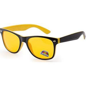 morefaz Unixex Nachtrijbril voor autorijden, gepolariseerde nachtbril TM, Geel Zwart Gepolariseerd, One Size