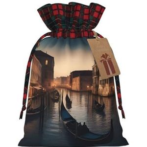 Venetië Night Exquisite Trekkoord Kerst Gift Tassen, Herbruikbaar, Voor Uitzonderlijke Geschenkervaringen