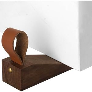 Deurstoppers, Deurstopper, wigvormige garagedeur, kantelbare vaste deurstoppers met leren koord(11 * 3cm)
