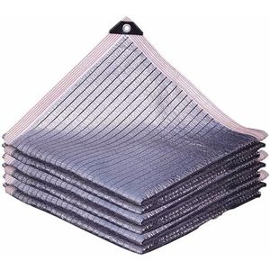 YTBHSHXZ, Aluminiumfolie zonneschermnet, 75% zonnebrandcrème, for auto's, gaaszeil for kasplanten, patiozonwering met ringen for buiten(2x7m/6.58x22.9ft)