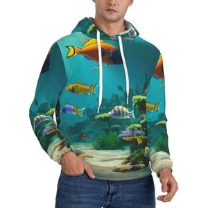 FBGHHTY Leuke Blauwe Vis Print Unisex Hooded Pullover Voor Dagelijkse Casual Wear Mode Warme Uitstapjes Reizen Hoodie, Zwart, XS