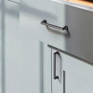 KGUDINZI Moderne kledingkast kast deur meubels handvat Europese stijl goudgrijze keukenkast trekt ladeknoppen deurgrepen hardware 1 stuk (kleur: grijze tekening 96 mm)