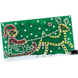 Whadda Soldeerkit, DIY, rijdende kerstman, 126 LEDs, aan/uit schakelaar, kleurrijke animatie, kerstdecoratie