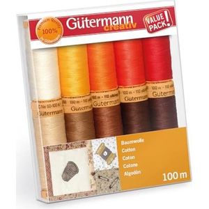 Gütermann creativ Naaigarenset met 10 spoelen katoen 100 m in verschillende kleuren
