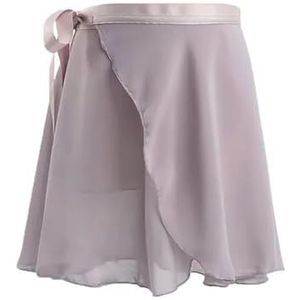 NEMAA Chiffon dansrokken ballet dans chiffon wikkelrok voor meisjes vrouwen ballet rok performance kostuum danskleding, Grijs, S(Height 100-130cm)