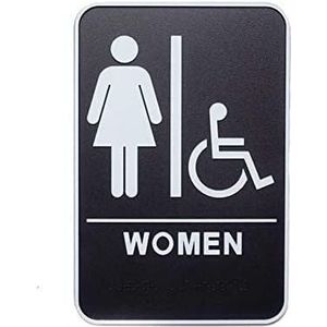 Toiletbord, hangende toiletborden, 152 mm x 229 mm toiletborden deurplaat toiletbord WC badkamer muursticker kunststof. (Vrouwelijk) (Maat: vrouwelijk en mannelijk) (Size : Female)