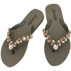 Doucheschoenen, Zomerslippers for dames - Lichtgewicht strandsandalen for casual comfort(Green,36 EU)