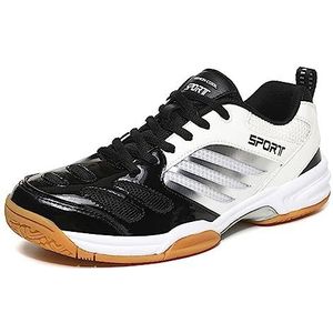 NGARY Badminton tennisschoenen heren dames Indoor Court Training schoenen Professionele lichtgewicht volleybal pompoen racketball sport schoenen,zwart,48 EU