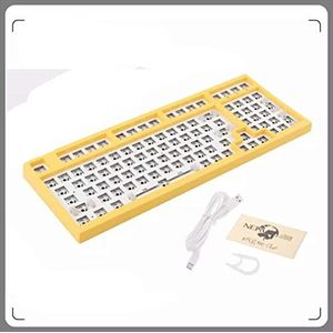 Hot Swap Modulaire Mechanische Gaming Toetsenbord Kit - 98 Toetsen DIY Barebone Edition -RGB LED Backlit Compatibel met 3/5 Pins voor Cherry Gateron Kailh Dial Toetsenbord (Geel)
