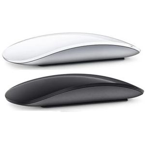 Draadloze Muis Stille, Oplaadbare Bluetooth 5.0 Draadloze Muis Stille Multi Arc Touch Muizen Ultradunne Magische Muis Voor Laptop Ipad Mac PC Macbook (Wit+Zwart)