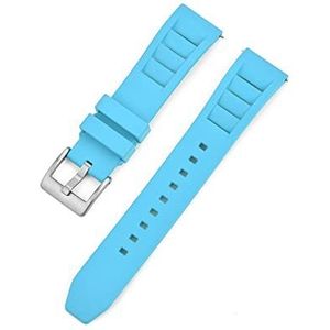 LQXHZ Nieuwe Design Fluor Rubber Horlogeband 20mm 22mm Quick Release Armband Compatibel Met Richard Fkm Horloge Bands Pols Riem Accessoires (Color : Sky Blue, Size : 22mm)