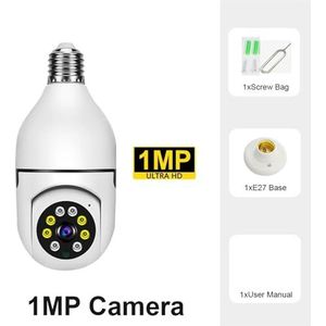 Beveiligingscamera Buiten, 5MP E27 Lampcamera Indoor Videobewaking Home Security Lamp IP-camera Infrarood Nachtzicht Draadloos netwerk Webcam Voor Huisbeveiliging Buiten Binnen (Size : 1MP Camera)