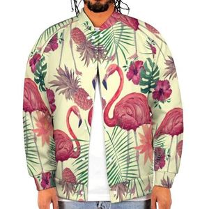 Aquarel Flamingo Bladeren Grappige Mannen Baseball Jacket Gedrukt Jas Zachte Sweatshirt Voor Lente Herfst