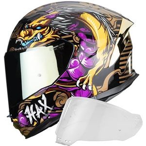 HAX Force Integraalhelm – ECE R22.06 & DOT Gecertificeerd, Matzwart, Sportieve Motorhelm met Maglock-sluiting, Inclusief Vizier & Spoiler S