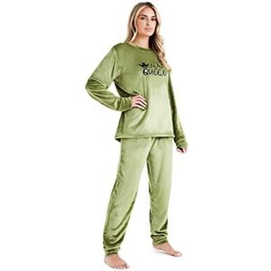 CityComfort - Lange Fleece Pyjama - Groen - Dames