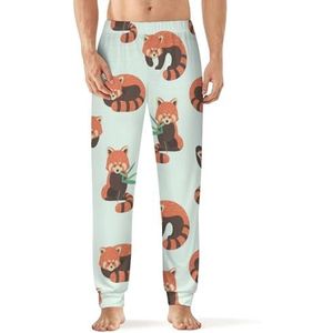 Rode Panda Heren Pyjama Broek Zachte Lounge Bottoms Met Pocket Slaap Broek Loungewear
