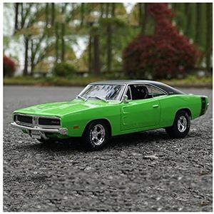 Schaal afgewerkte modelauto 1:18 Voor Dodge Challenger 1969 Gesimuleerde Legering Klassieke Sportwagen Model Gift Volwassen Ornamenten Display Souvenir Miniatuurreplica-auto (Color : Green)