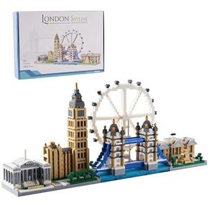 Micro Block London City Series Skyline Architectuur Big Ben Tower Bridge Bouwsteen Speelgoed Cadeau Verjaardag Kerstcadeau (3430PCS) Compatibel met lego(London)