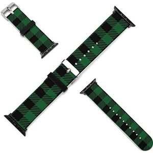 Groene Buffalo Plaid Siliconen Horlogebanden Zachte Horlogebandjes Sport Horloge Polsbanden Horlogeband voor Mannen Vrouwen 42mm/44mm