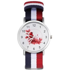 Rode kardinaal vogel automatisch horloge voor mannen vrouwen mode quartz horloge armband polshorloge voor thuiskantoor