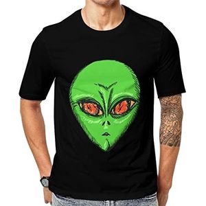 Green ET Alien T-shirt voor heren met korte mouwen en ronde hals print casual T-shirt S