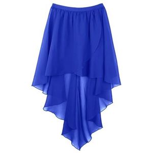 LPHFDCS Chiffon Dansjurk Vrouwen Dames Side Dip Asymmetrische Chiffon Rok Ballet Dans Volwassen Prestaties Kostuum Dans Rok Dansjurk, Blauw, One size