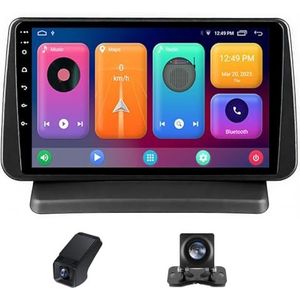 Android 13 Autoradio geldt voor Nissan Note E11 2005-2013 9 inch Touchscreen Autoradio met Wireless Carplay Android Auto Navi GPS Bluetooth RDS Radio WiFi+Telecamera Achterkant(NF-1)