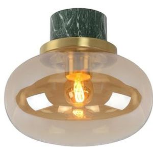 Lucide LORENA - Plafonnière Badkamer - Ø 23 cm - 1xE27 - IP44 - Amber