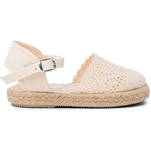 Opengesneden espadrille voor meisjes met gesp Maat 26 Kleur Witte denim