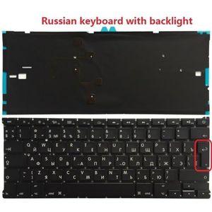 Compatibel Russisch Toetsenbord Layout Compatibel met Air 13 Inch Modellen A1466 A1369 MD231 MD232 MC503 MC504 2011 tot 2015(BACKLIT RU)