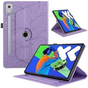 360 Roterende Stand Tablet Case Geschikt for Lenovo Xiaoxin Pad Pro 12.7inch 2025 TB-373FU TB-375FC PU Lederen Case(Purple)