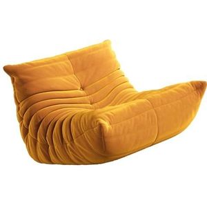 Vloerbank Chaise Lounge stoel voor slaapkamer Fauteuil Woonkamer Receptie Zachte suède stoffen hoes Luie enkele fauteuil Zitzak 70 * 93 * 85cm oranje