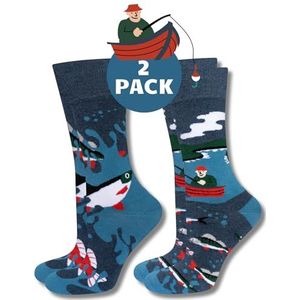 soxo Vissers Sokken Heren Cadeau Voor Vrouwen Happy Socks Man Katoen Herensokken Gift 40-45 Fisherman 2 Paar