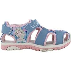 Leomil Disney Frozen sandalen voor kinderen van 2 tot 8 jaar, kinderschoenen voor meisjes met ijskoningin Elsa-motief, zomerschoenen met klittenbandsluiting, ideaal voor mooi weer, blauw, blauw, 25 EU