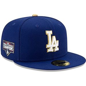 New Era LA Los Angeles Dodgers 59FIFTY Gold Program 2020 World Series Champions Fitted Hat, Blue Cap (7 5/8)